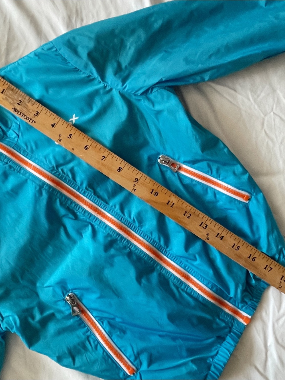 GEOX Jacket Windbreaker Hoodie Hood Blue Full Zip Coat Outdoor Hiking - Picture 12 of 14